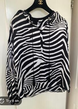 The Kooples Zebra Print Blouse Size Medium